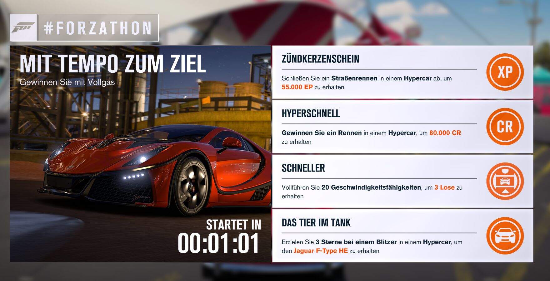 Forza Horizon 3 #Forzathon Guide KW 40 – Mit Tempo ins Ziel