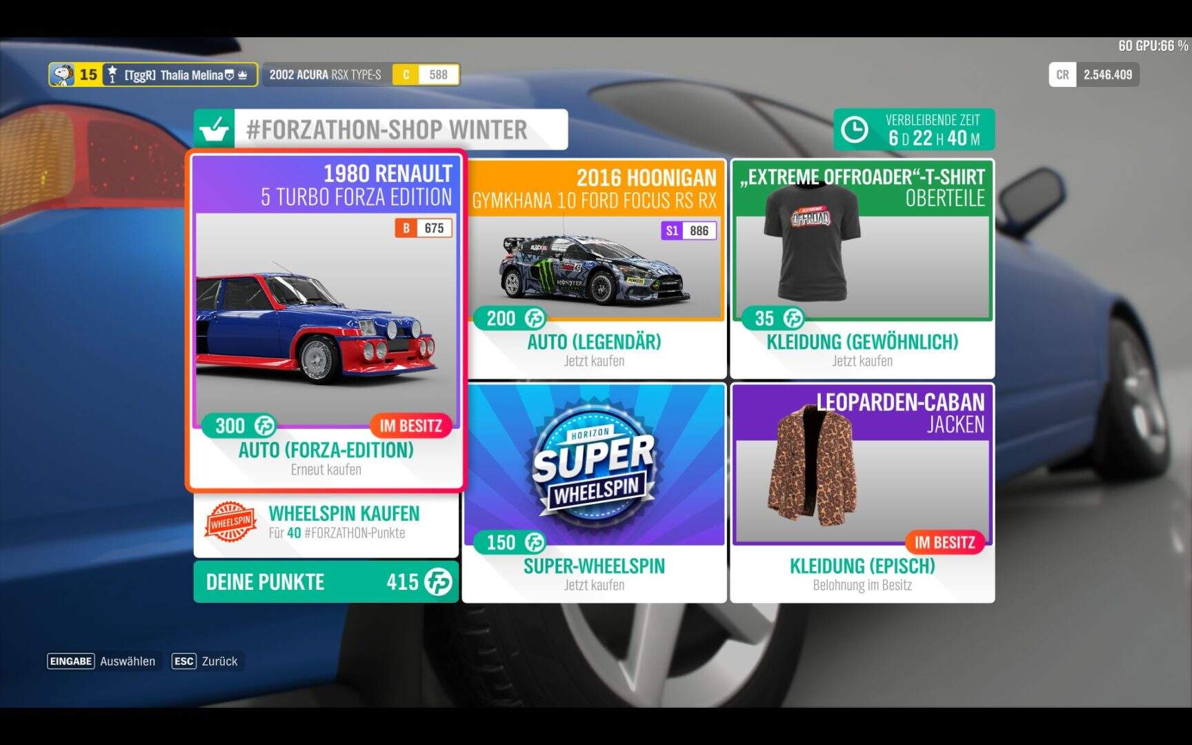 Forza Horizon 4 Forzathon Shop KW 49