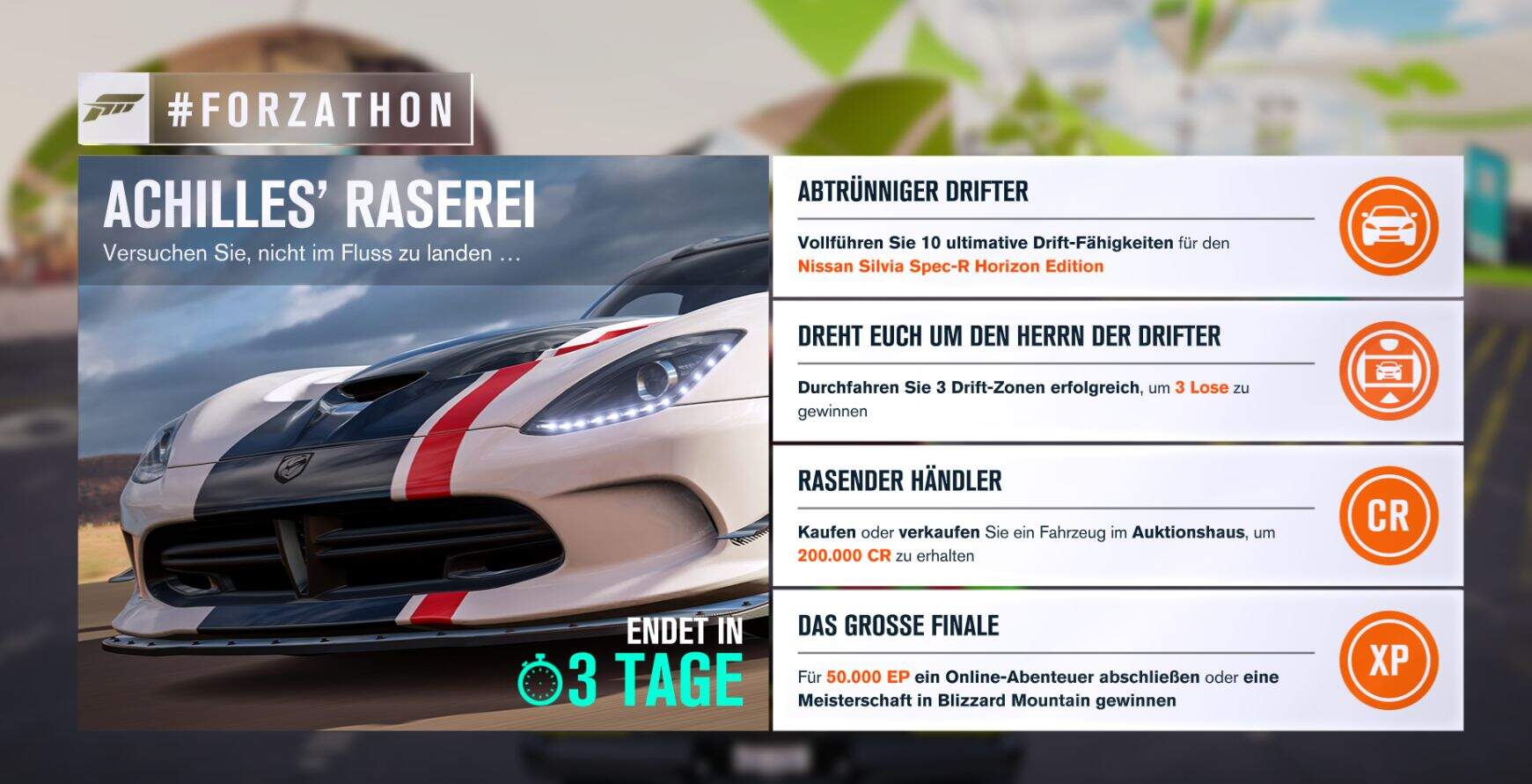 Forza Horizon 3 #Forzathon Guide KW 02 – Achilles‘ Raserei 