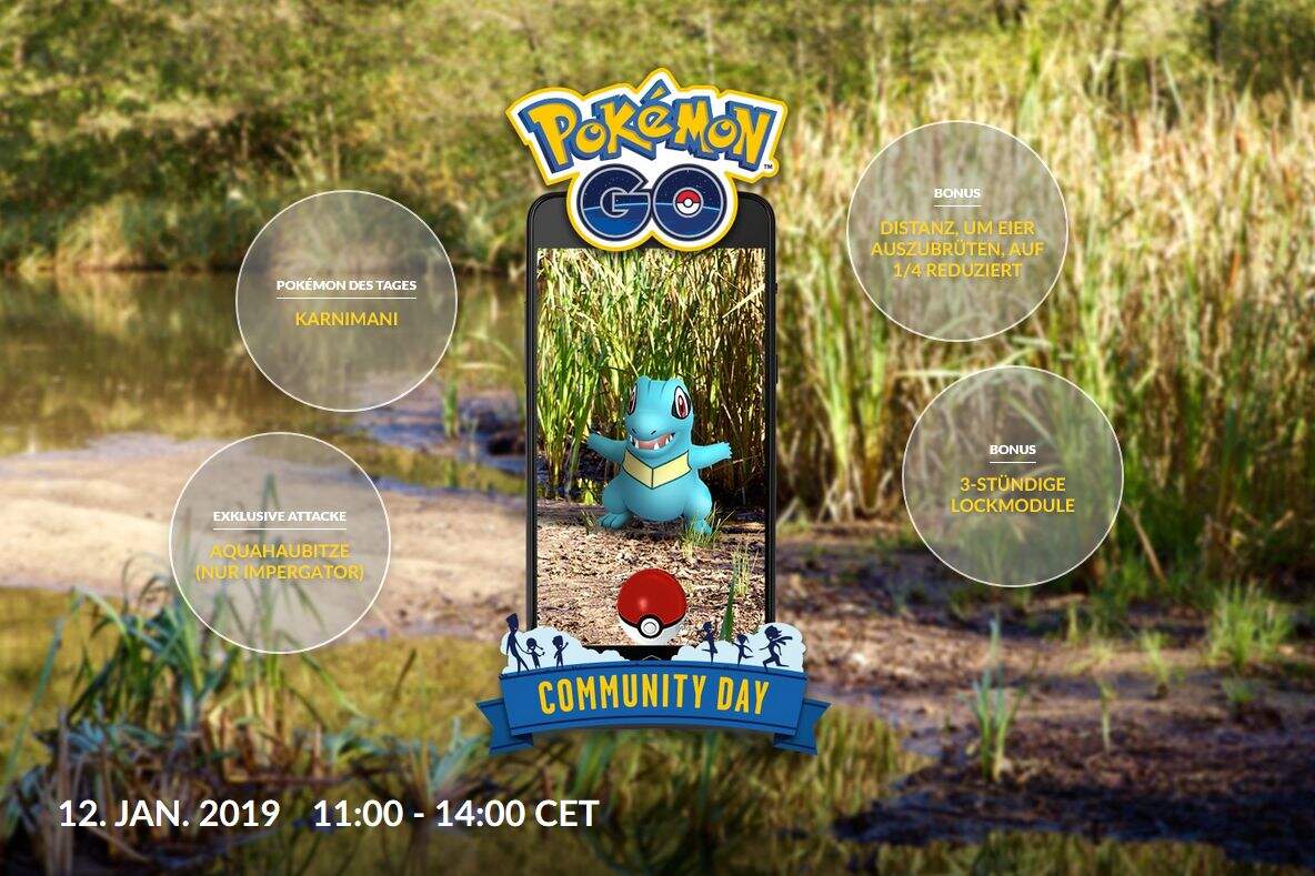 Pokémon GO Januar Community  Day Boni